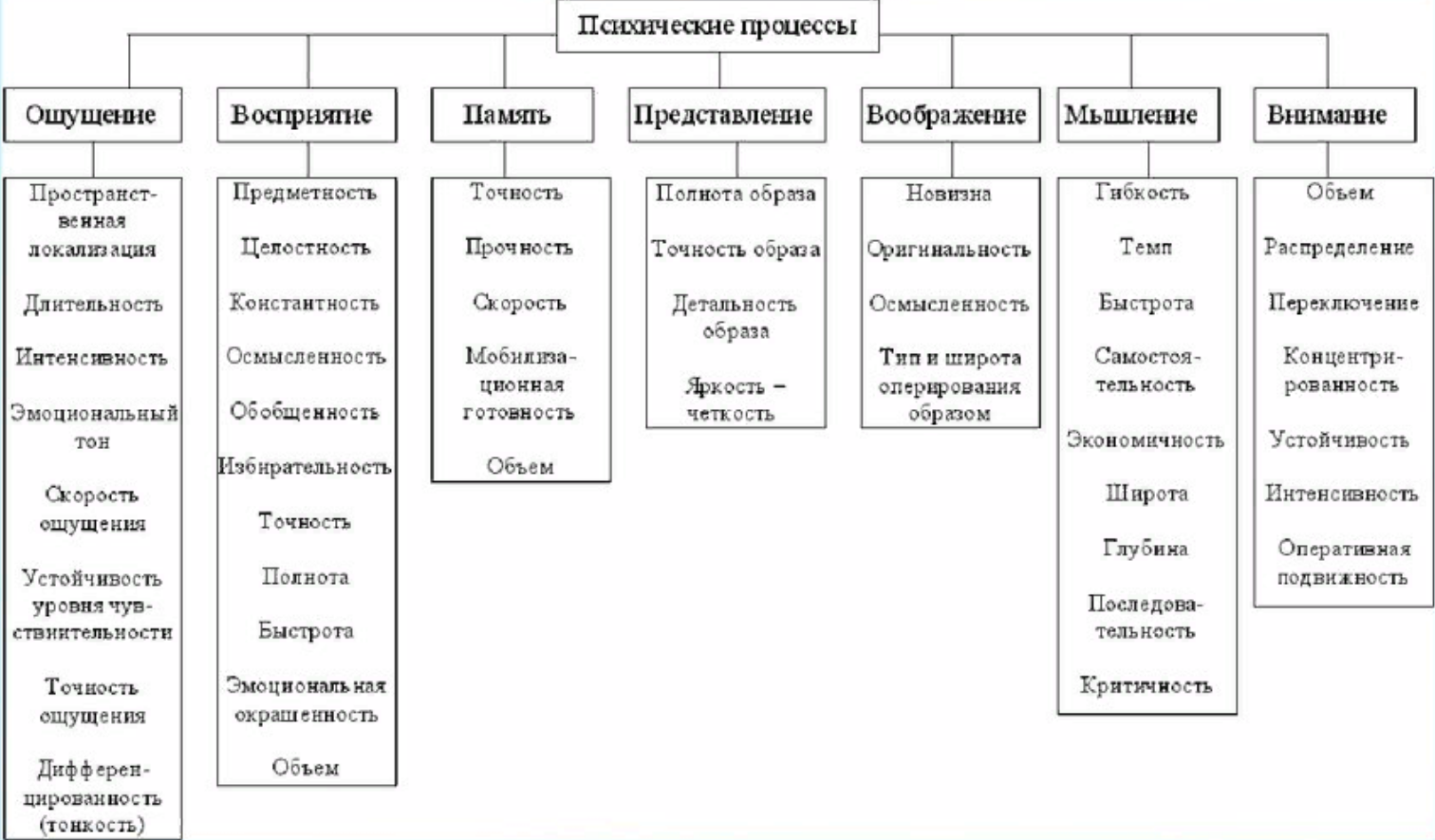 Файл: Составьте таблицу с краткой характеристикой всех психических процессов  (ощущение, восприятие, эмоции, сознание, речь, память, воображение и  др).docx - Страницы №№1-5 - Файловый архив files.student-it.ru