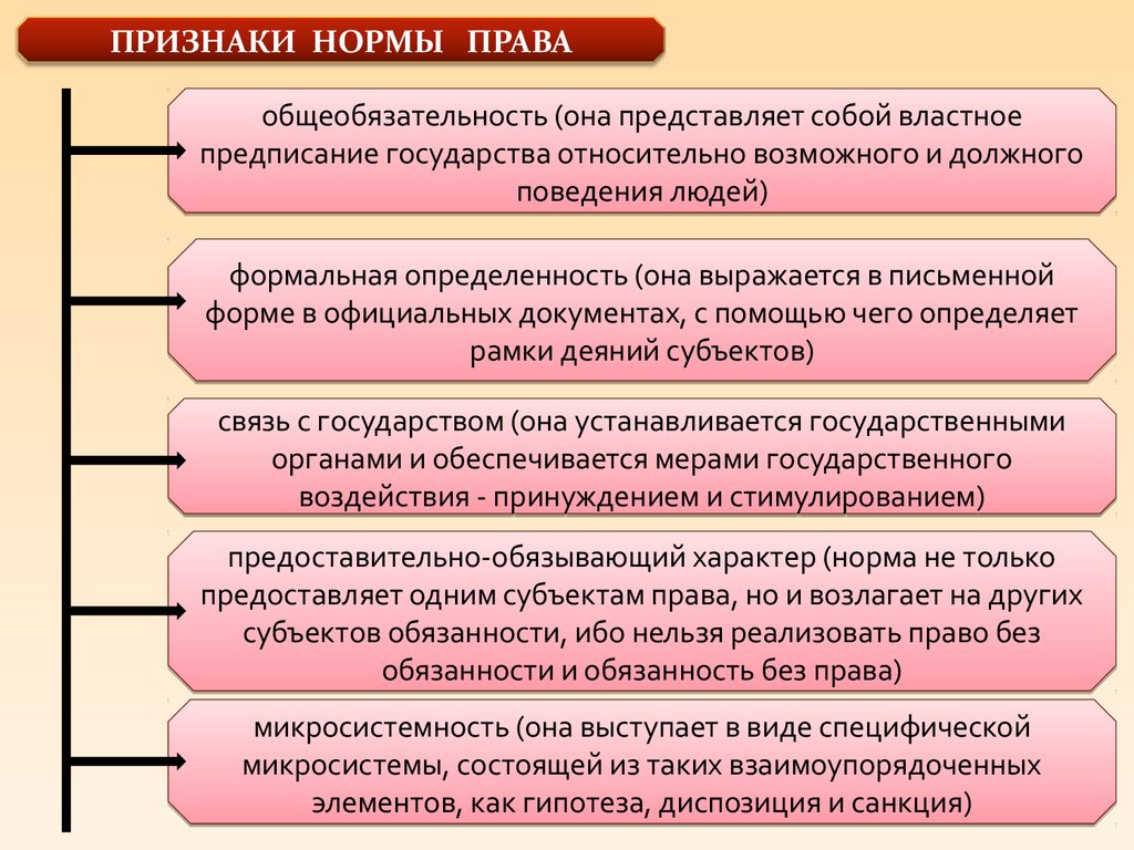 Признаки правовой нормы отличающие ее. Признаки правовых норм , перечислить.